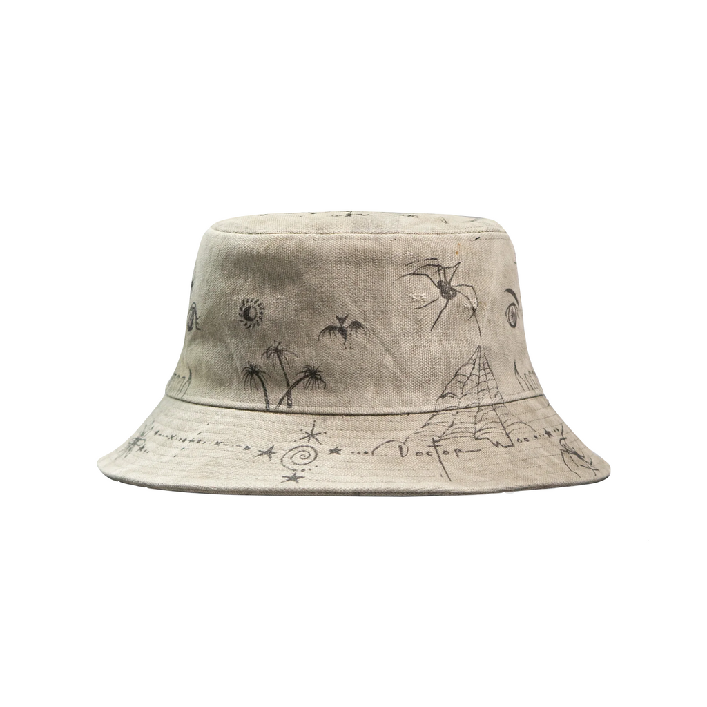 READYMADE DR. WOO TATTOO BUCKET HAT - WHITE