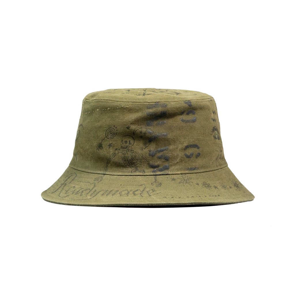 READYMADE DR. WOO TATTOO BUCKET HAT - GREEN