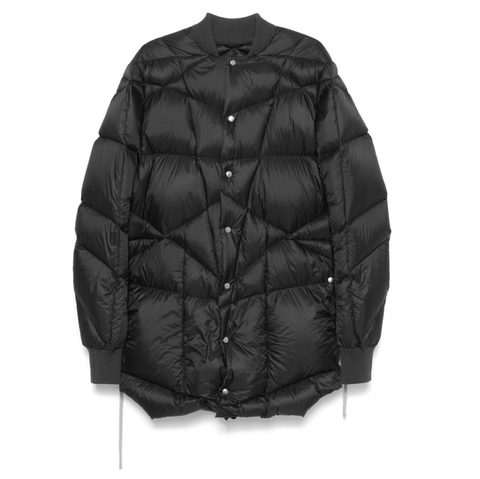 RICK OWENS DOWN FLIGHT LINER COAT - BLACK