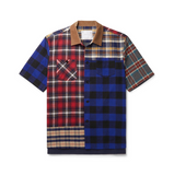 SACAI VELVET TRIMMED PLAID MIX SHIRT - MULTI ( 21-02487M )