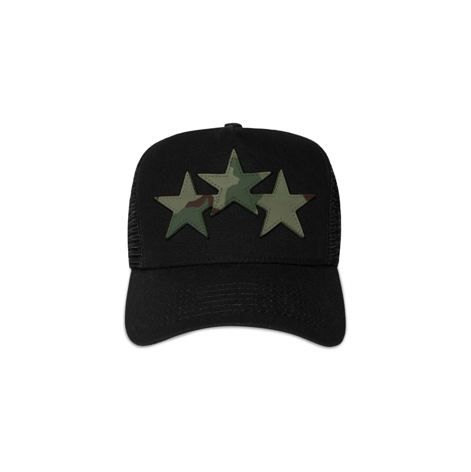 AMIRI 3 STAR TRUCKER HAT - BLACK/CAMO