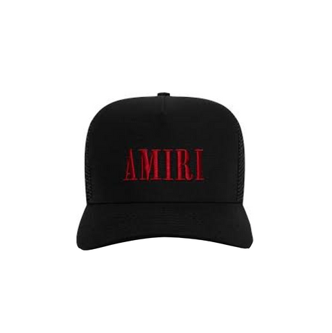 AMIRI CORE LOGO TRUCKER HAT - BLACK/RED