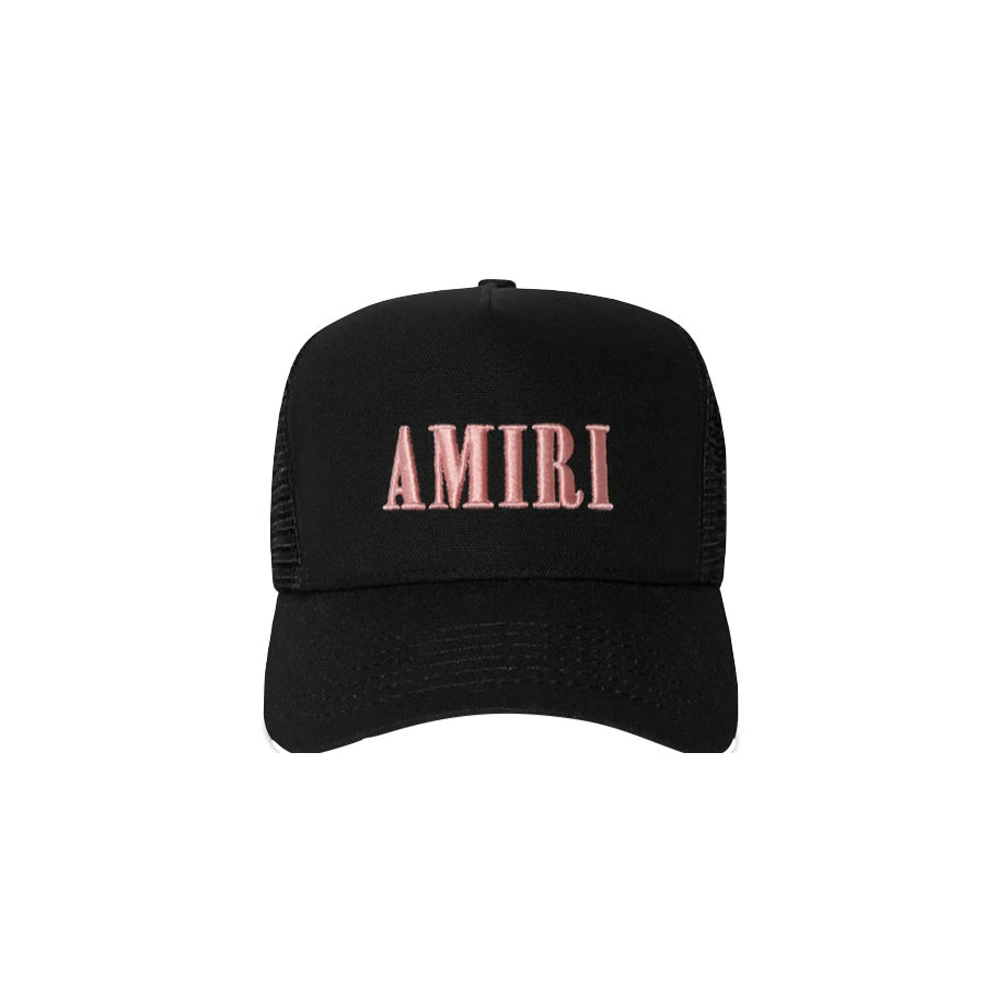 AMIRI CORE LOGO TRUCKER HAT  - BLACK/PEACH