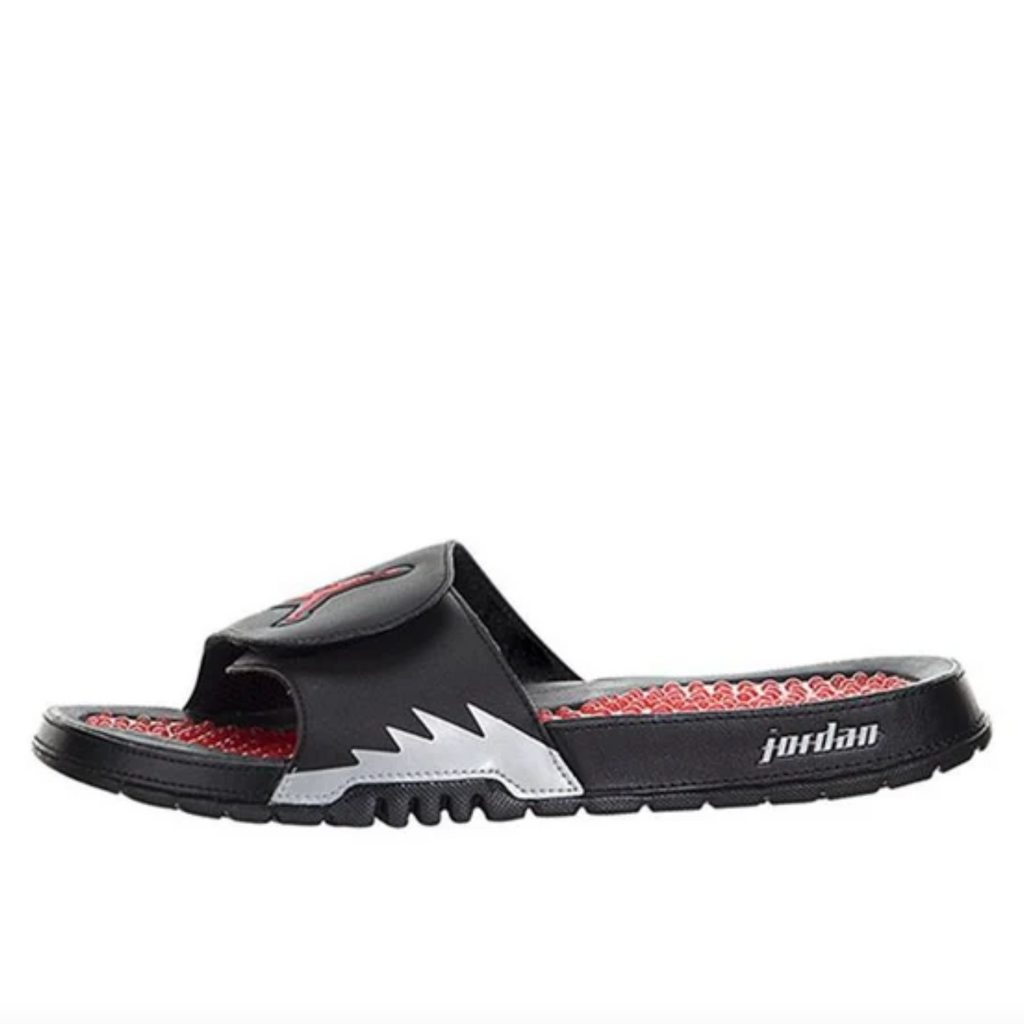 AIR JORDAN HYDRO V RETRO - BLACK/FIRE RED-METALLIC SILVER