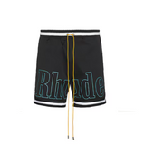 RHUDE LOGO BASKETBALL SWIM SHORTS - BLACK/WHITE/BLUE