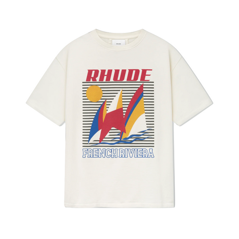 RHUDE POSTER TEE - VINTAGE WHITE