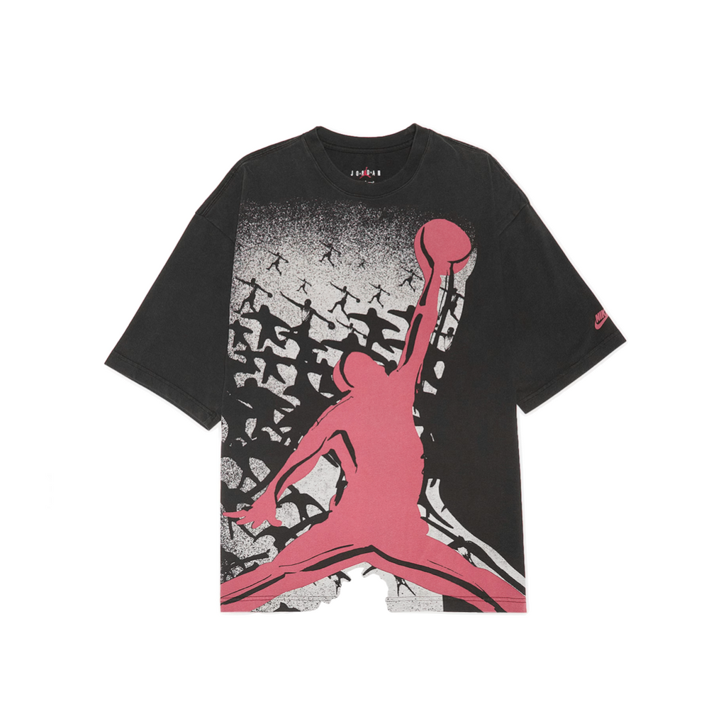 AIR JORDAN OVERSIZED REISSUE T-SHIRT - BLACK/GYM RED/GYM RED