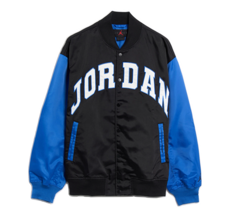 AIR JORDAN BROOKLYN COLLEGIATE VARSITY JACKET - BLACK/STARFISH/BLACK