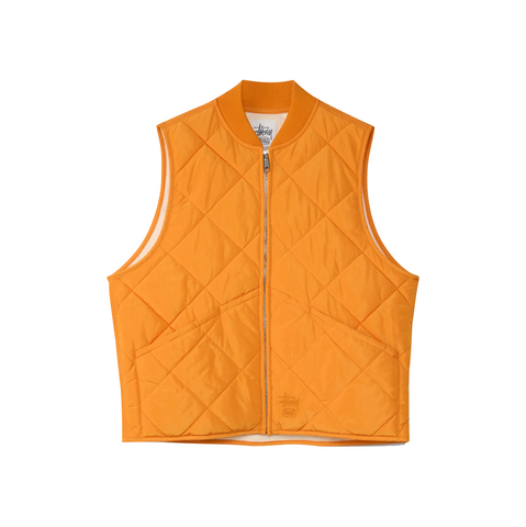 STÜSSY THERMAL LINED QUILTED VEST - ORANGE
