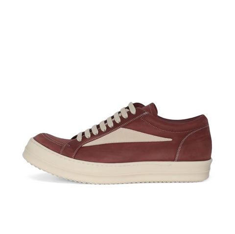 RICK OWENS CONCORDIANS  VINTAGE LOW SNEAKER - ROSEWOOD/MILK/MILK