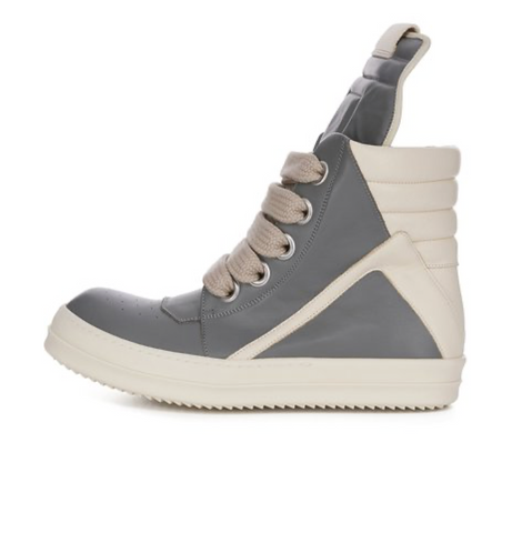 RICK OWENS CONCORDIANS JUMBOLACED GEOBASKET - WASHED INDIGO/MILK/MILK