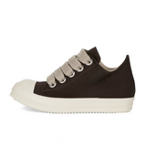 RICK OWENS DRKSHDW CONCORDIANS DENIM JUMBOLACE LOW SNEAKS - DARK DUST/MILK/MILK
