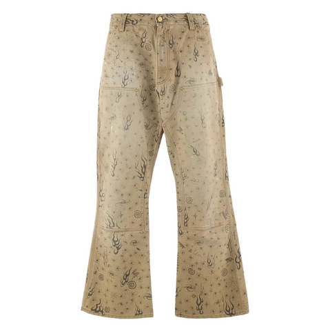 SAINT MICHAEL X DR WOO DBL KNEE PANTS - BEIGE