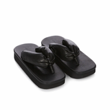 RICK OWENS TEMPLE LEATHER PADDED SANDALS - BLACK