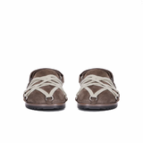 RICK OWENS TEMPLE MEGALACE® MULE GRANOLA IN  SUEDE LEATHER - DUST