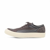 RICK OWENS TEMPLE WOVEN AND LEATHER SHOES - DARK DUST/DARK DUST/MILK