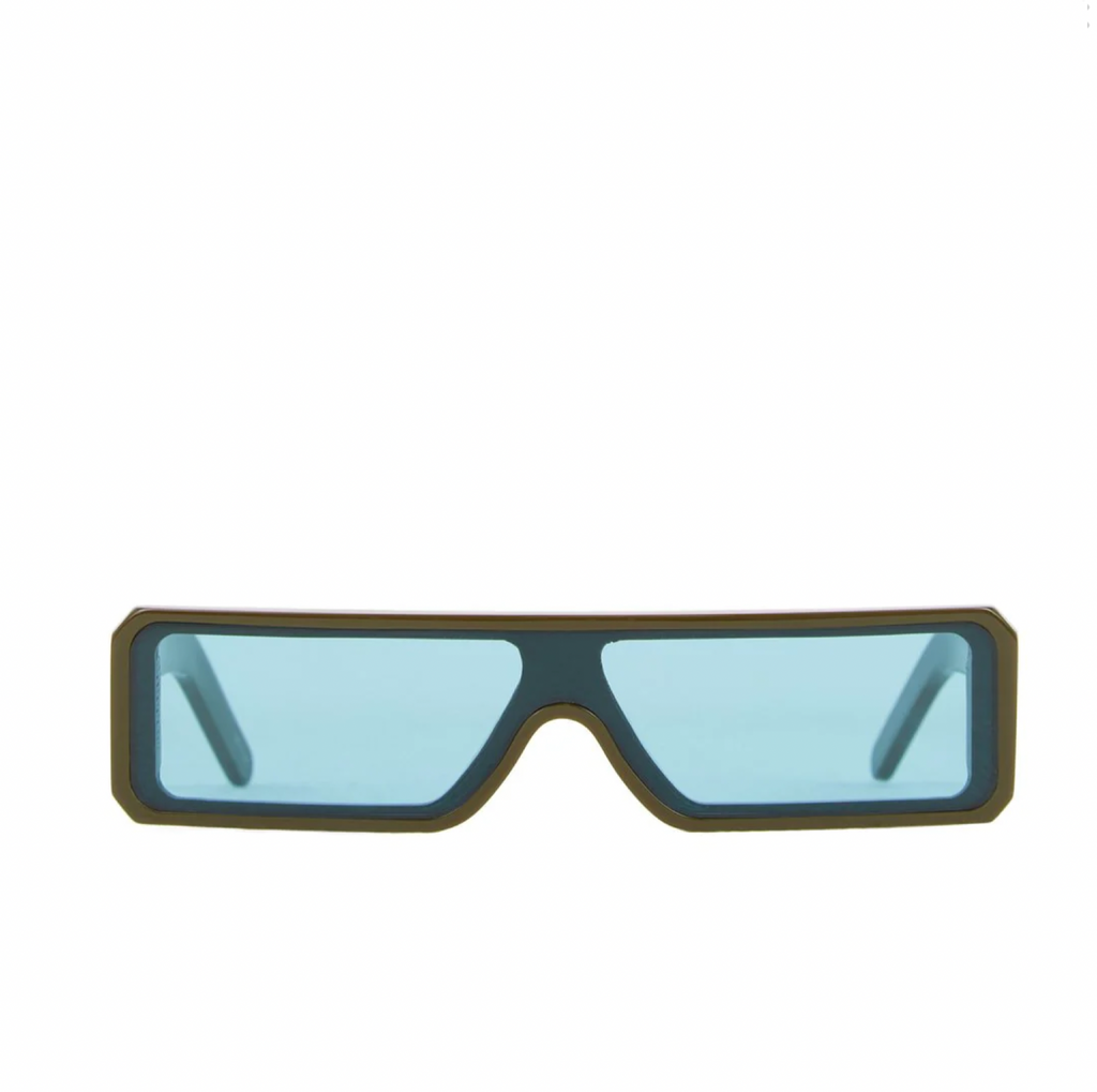RICK OWENS SUNGLASSES GETHSHADES - OLIVE TEMPLE/AMAZONITE LENS