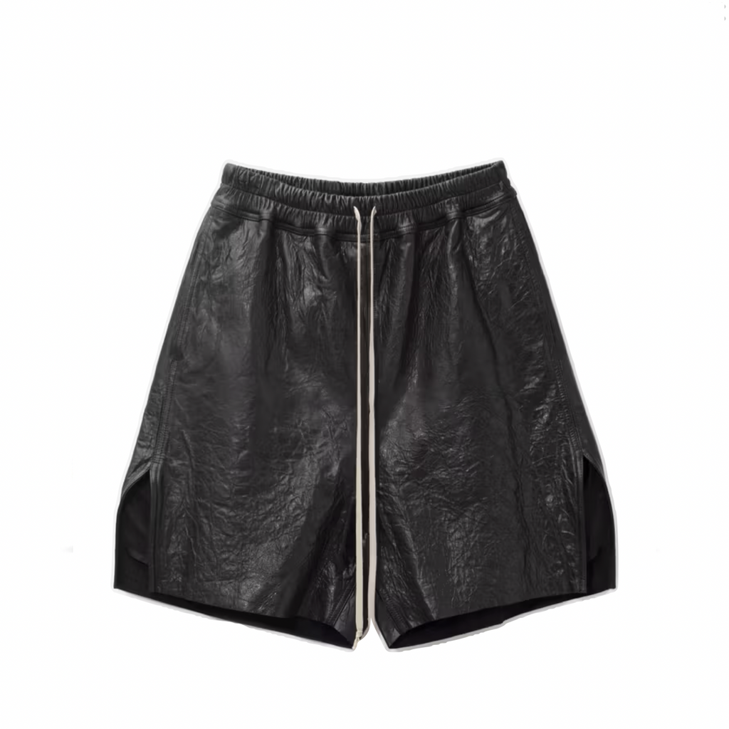 RICK OWENS TEMPLE  LEATHER BOXERS - BLACK