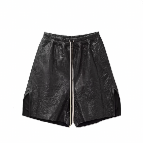 RICK OWENS TEMPLE  LEATHER BOXERS - BLACK