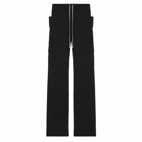 RICK OWENS DRKSHDW TEMPLE CREATCH WIDE CARGO PANT - BLACK