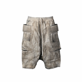 RICK OWENS DRKSHDW TEMPLE CREATCH DENIM SHORTS - DUST
