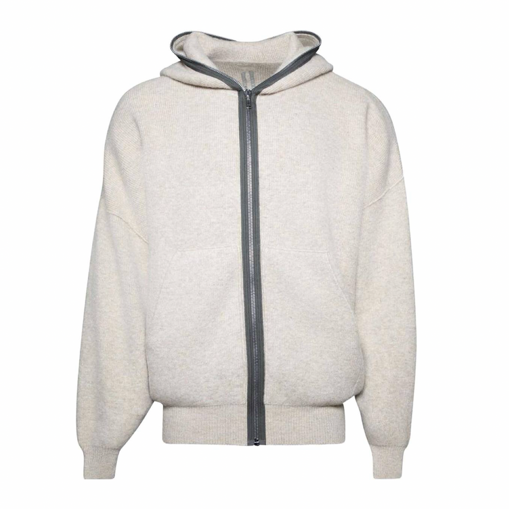 RICK OWENS CONCORDIANS OVERSIZED ALPACA KNIT GIMP HOODIE - DNA DUST KNIT