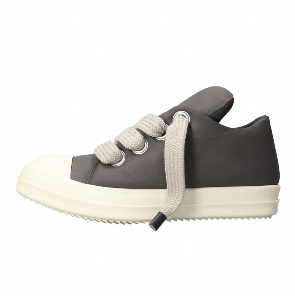 RICK OWENS PORTERVILLE JUMBO LACE PADDED LOW SNEAKS - DARK DUST