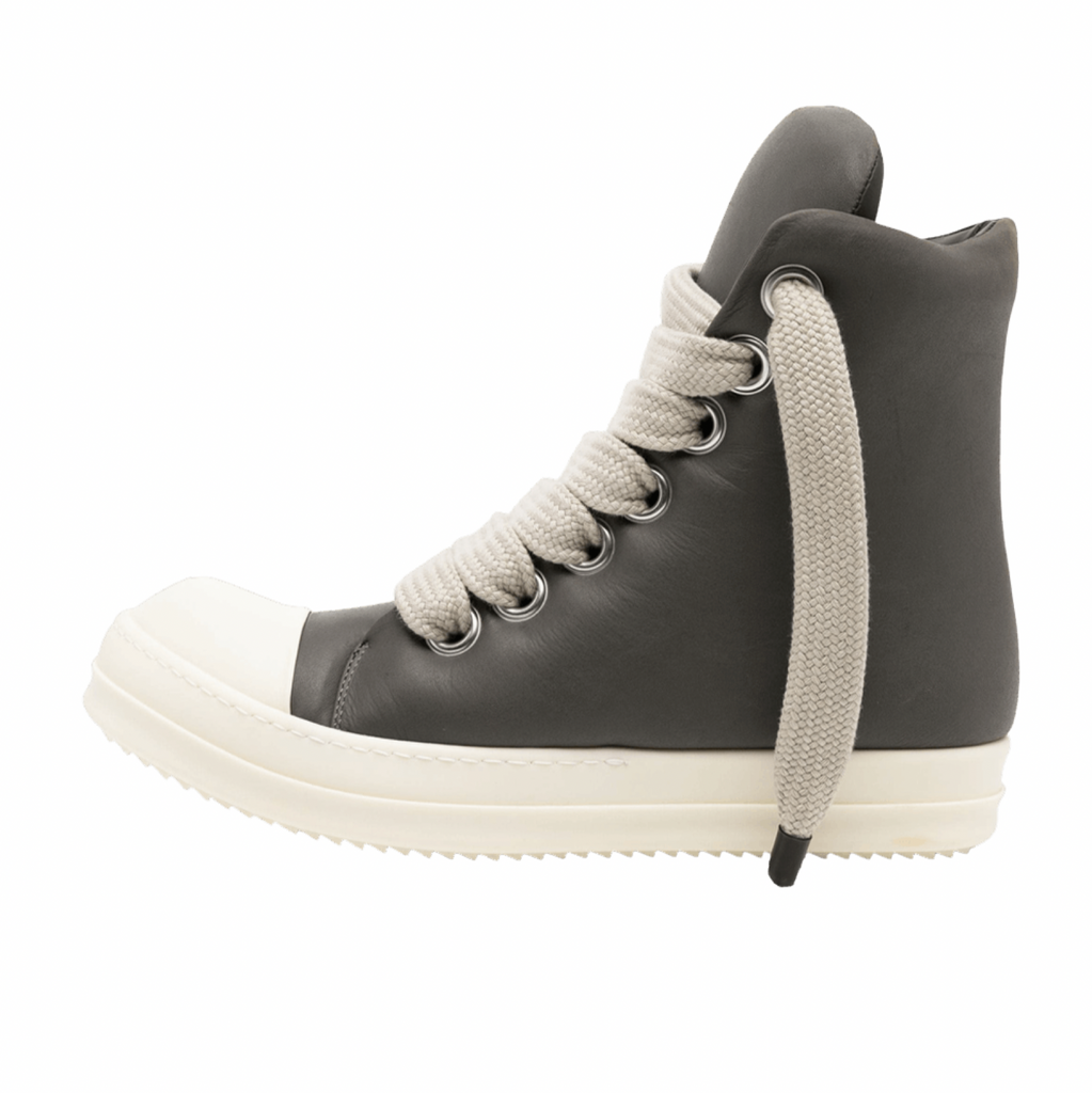 RICK OWENS PORTERVILLE JUMBO LACE PADDED SNEAKS HI - DARK DUST