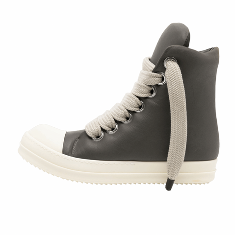 RICK OWENS PORTERVILLE JUMBO LACE PADDED SNEAKS HI - DARK DUST