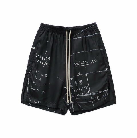 RICK OWENS TEMPLE ASTRO PRINT PLAID BOXERS - BLACK/MILK/BLACK PLAID
