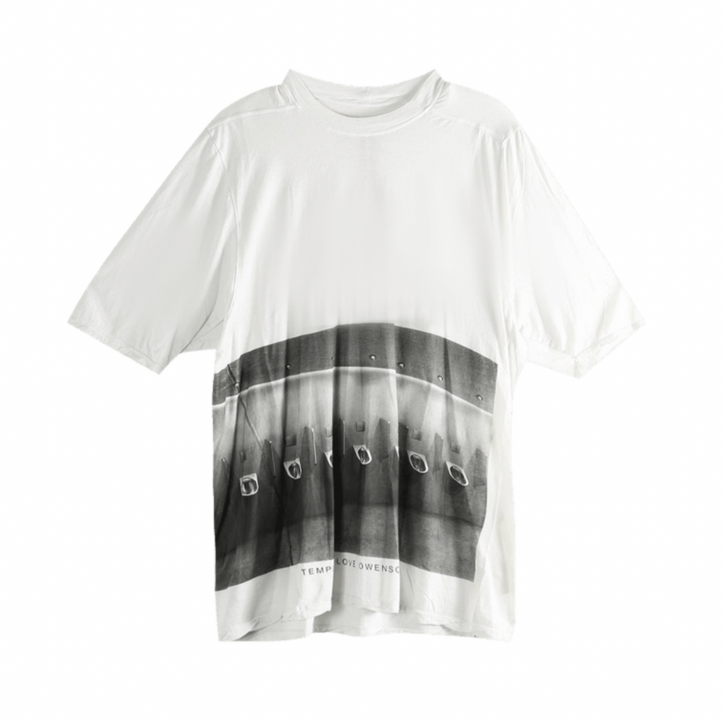 RICK OWENS JUMBO SS TEE - MILK WASH/BLACK