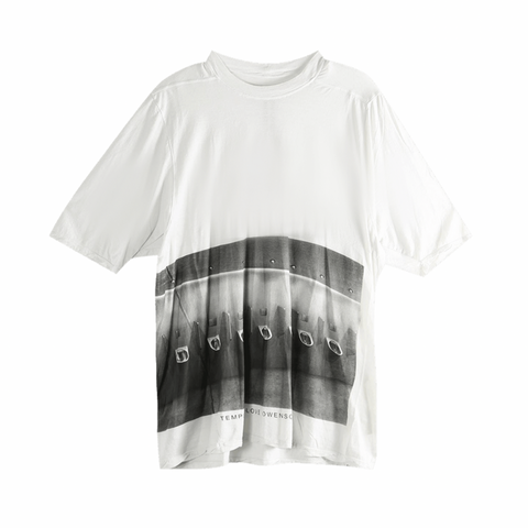 RICK OWENS JUMBO SS TEE - MILK WASH/BLACK