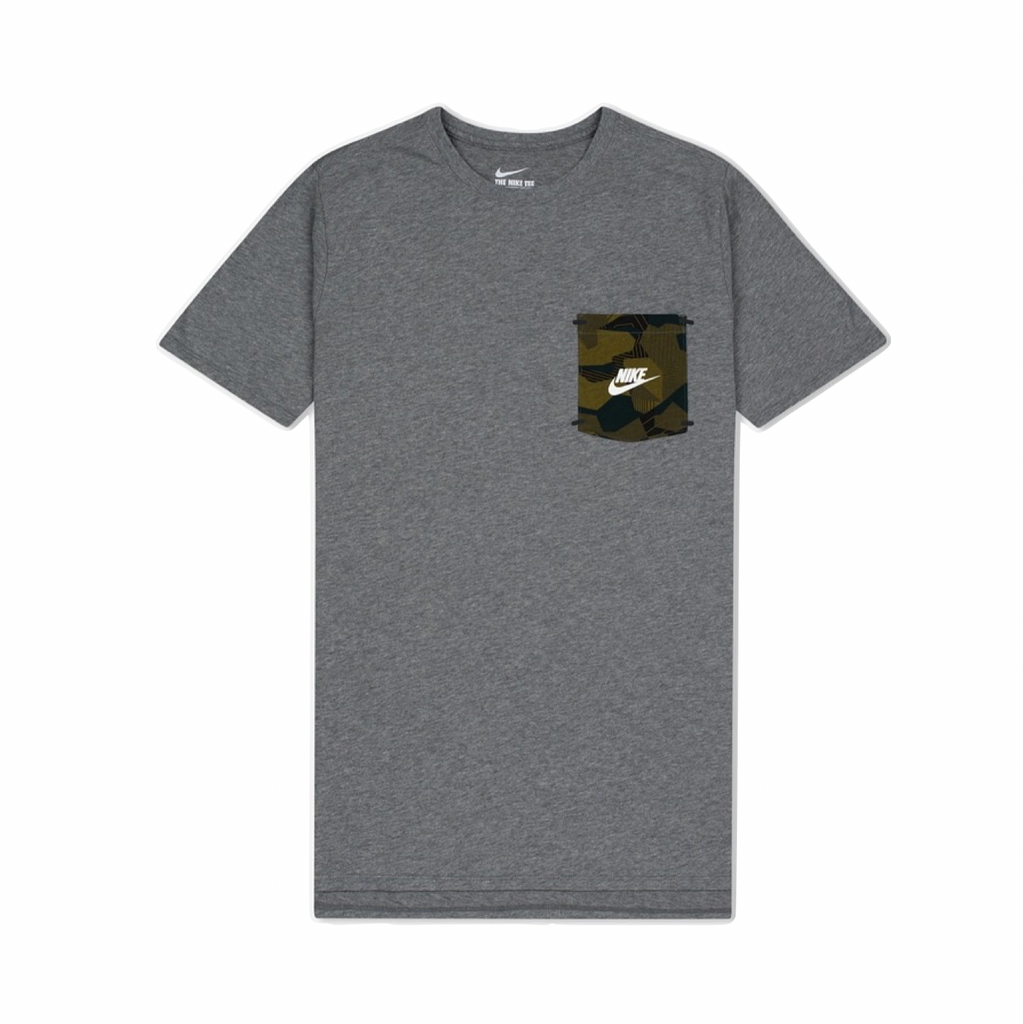 NIKE TEE-DROP HEM POCKET - GREY