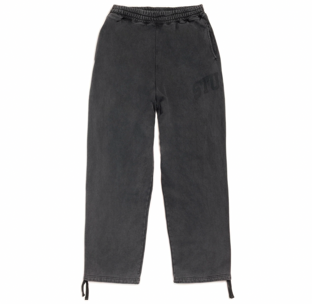 STÜSSY FADED GRAPHIC FLEECE PANT - WASHED BLACK