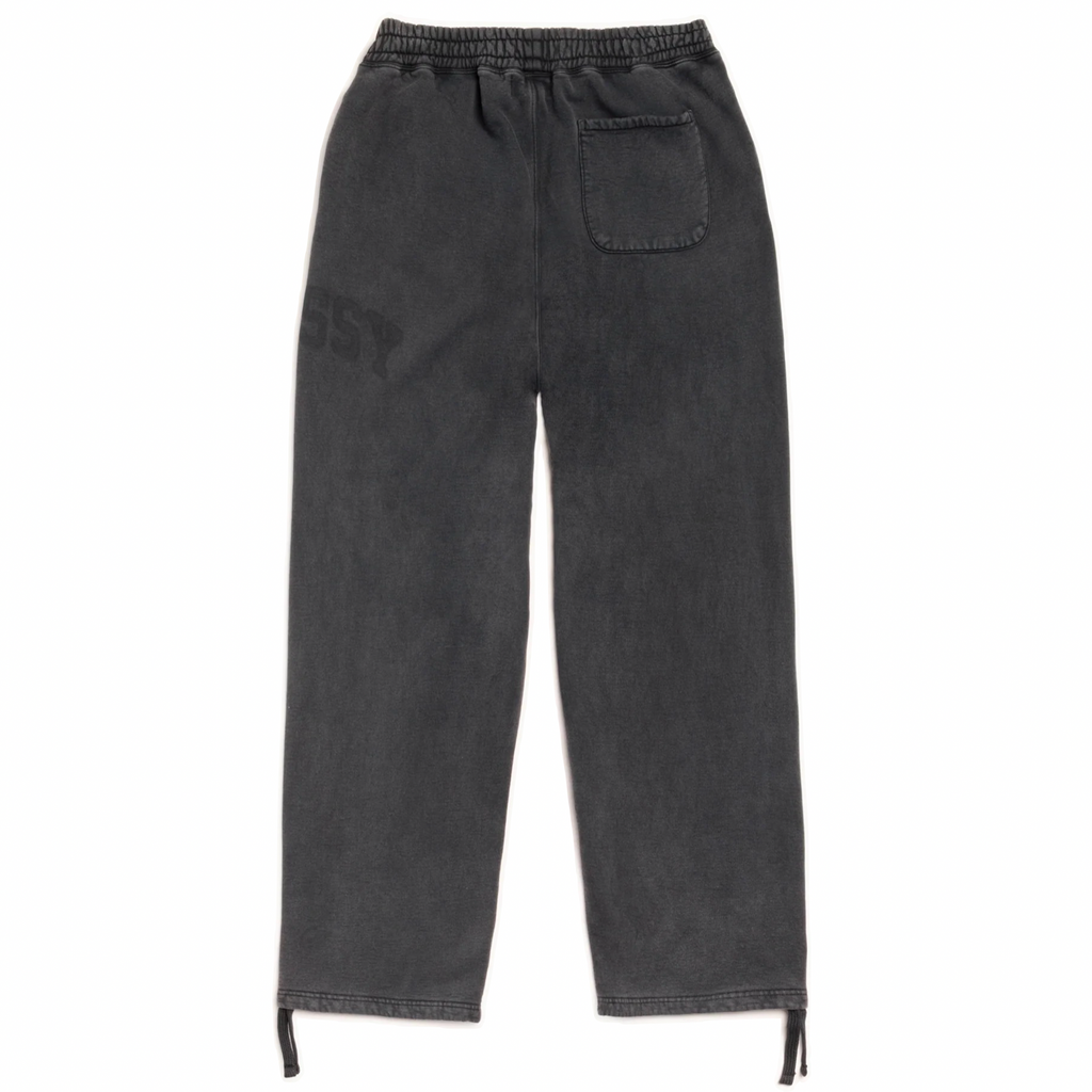 STÜSSY FADED GRAPHIC FLEECE PANT - WASHED BLACK