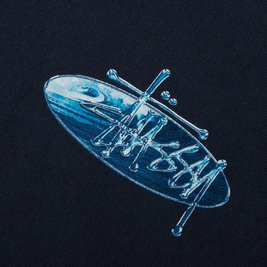 STÜSSY WAVE OVAL HOODIE - NAVY