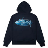 STÜSSY WAVE OVAL HOODIE - NAVY