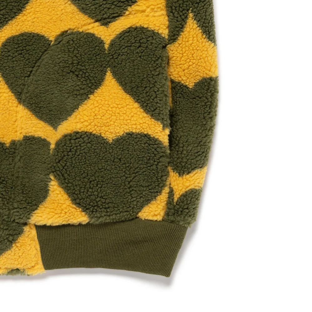 HUMAN MADE HEART FLEECE JACKET - OLIVE DRAB