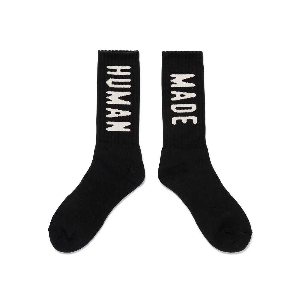 HUMAN MADE HM LOGO SOCKS -  BLACK