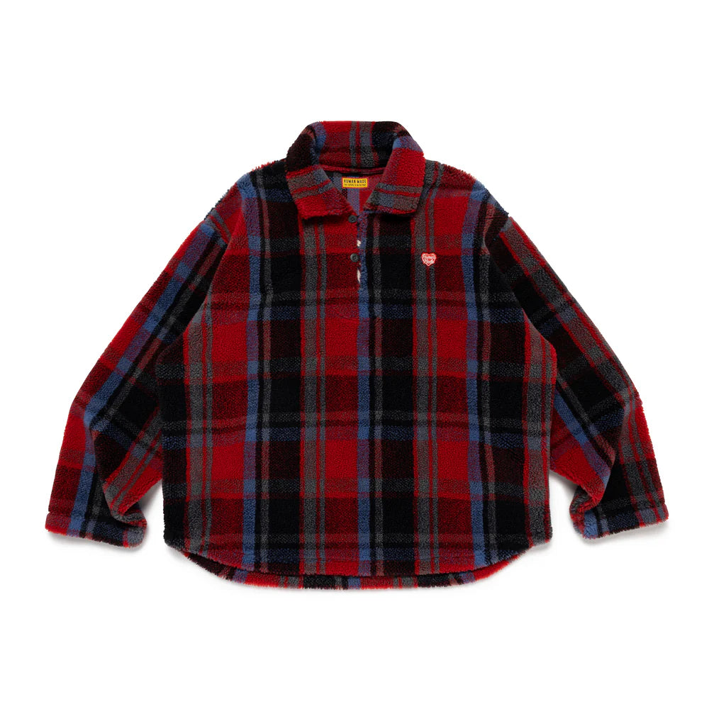 HUMAN MADE FLEECE PULLOVER - RED