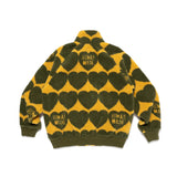 HUMAN MADE HEART FLEECE JACKET - OLIVE DRAB