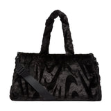 NIKE SPORTSWEAR FAUX FUR TOTE BAG - BLACK/BLACK/METALLIC SILVER