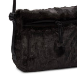NIKE SPORTSWEAR FUTURA 365 FAUX FUR CROSSBODY BAG - BLACK/BLACK/BLACK