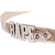 A BATHING APE BAPE SNAKE BELT - BEIGE