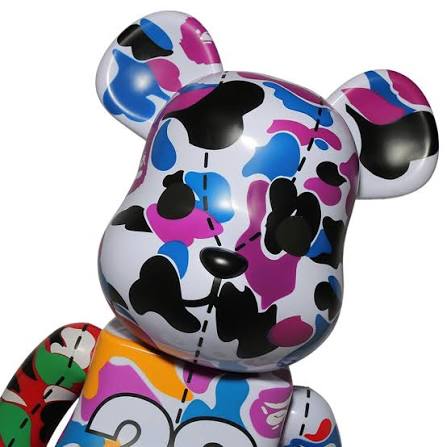 A BATHING APE 28TH ANNIVERSARY X MEDICOM BAPE CAMO #2 1000% BE@RBRICK - BLUE