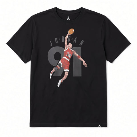 AIR JORDAN AJ 6 NINETY ONE T-SHIRT - BLACK