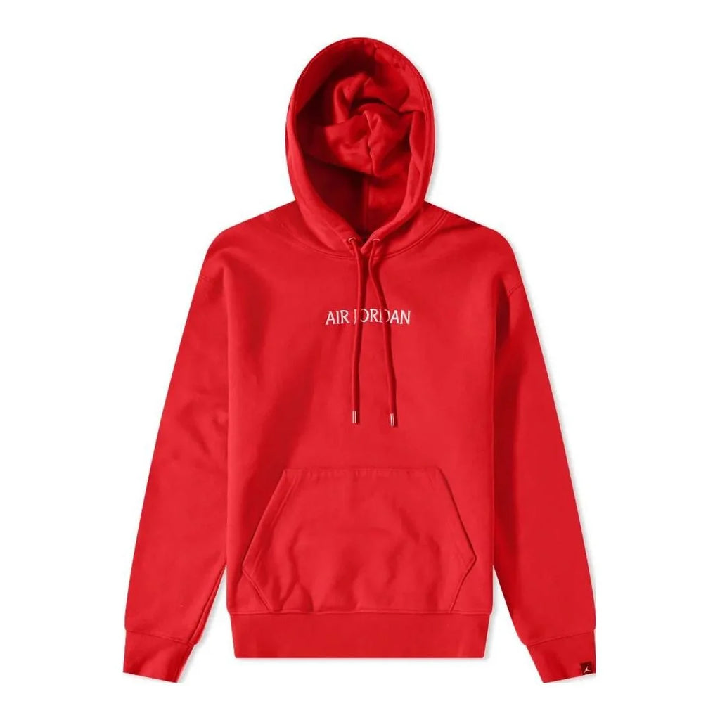 AIR JORDAN FLEECE HOODIE - FIRE RED/SAIL