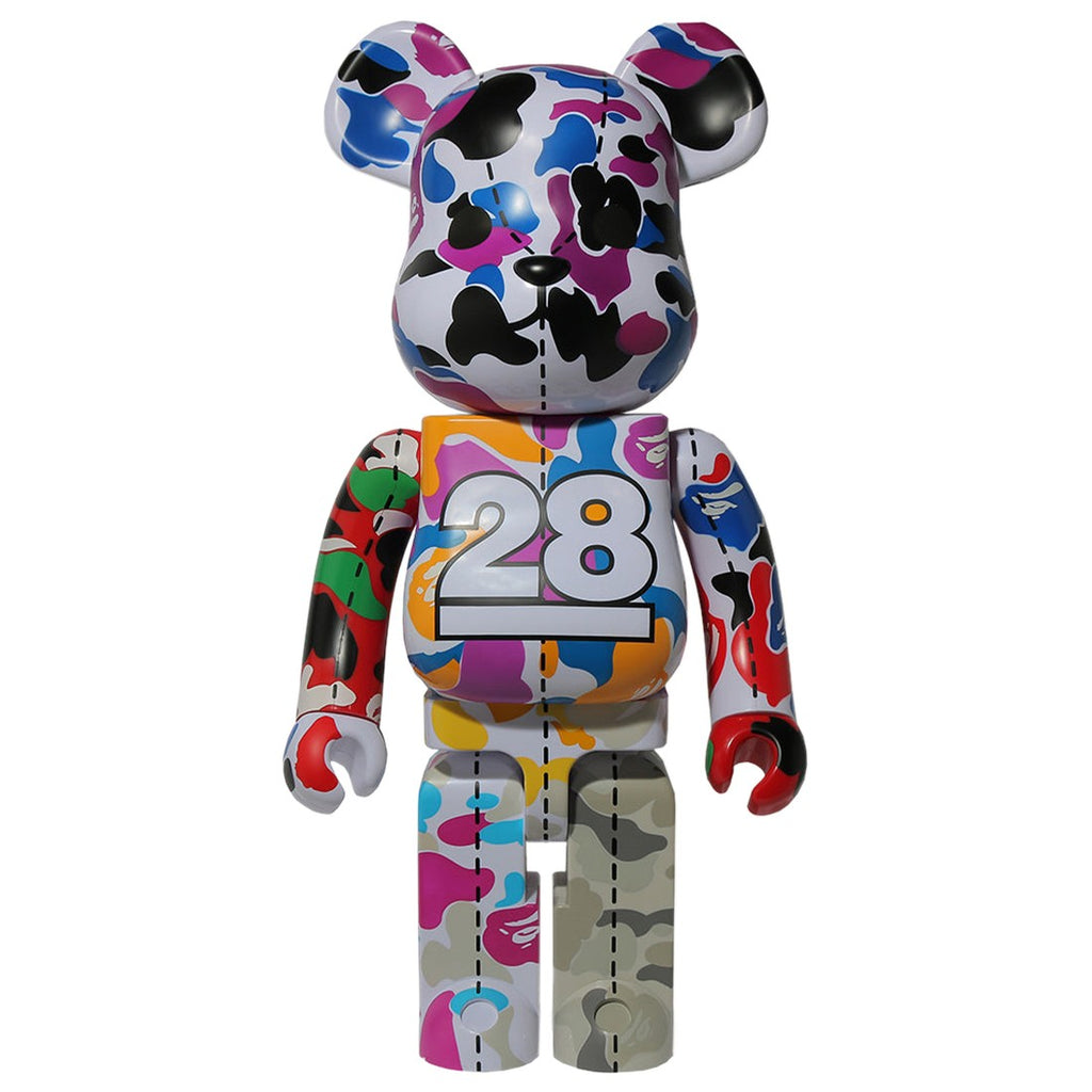 A BATHING APE 28TH ANNIVERSARY X MEDICOM BAPE CAMO #2 1000% BE@RBRICK - BLUE