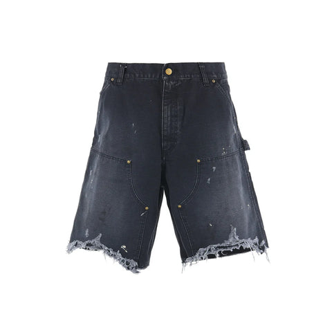 SAINT MICHAEL DOUBLE KNEE SHORTS - BLACK