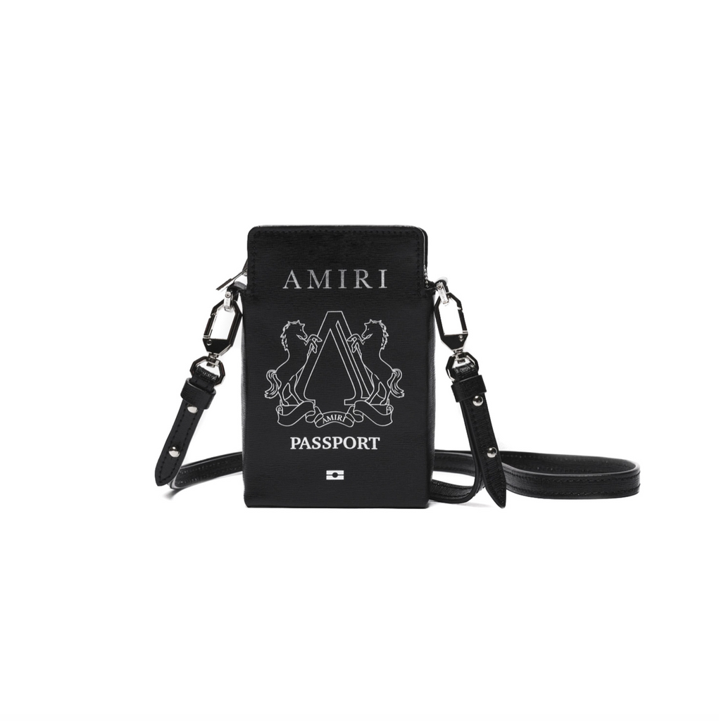 AMIRI PASSPORT HOLDER BAG - BLACK/SILVER